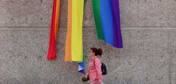 A Pride flag was torn to shreds in Mexico City following orders from the Institute of the National Housing Fund for Workers's union leader, Rafael Riva Palacio Pontones.
