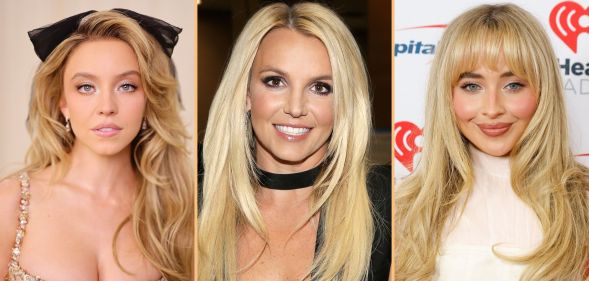 Sydney Sweeney (left), Britney Spears (centre)and Sabrina Carpenter (right)