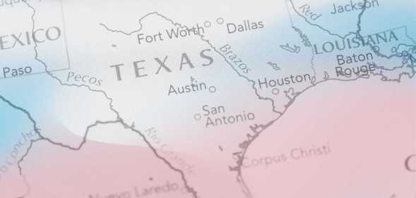 Map of texas in trans colours