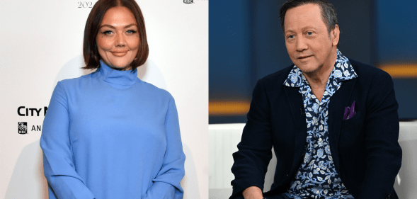 Split photo of Elle King and Rob Schneider.