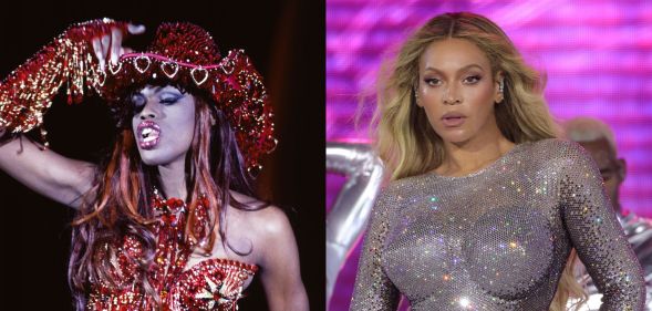 Connie Fleming in Thierry Mugler 1992 cowgirl look and Beyonce.