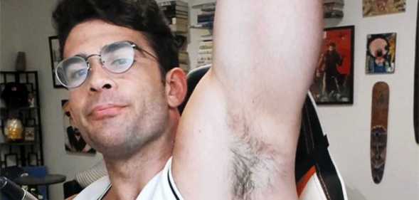 Twitch streamer Hasan Piker showing his armpit