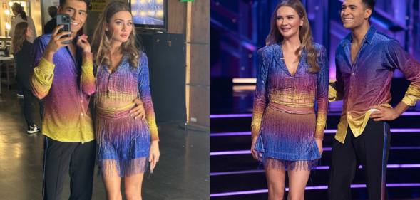 Split photos of Anna Delvey and Ezra Sosa on Dancing with the Stars.