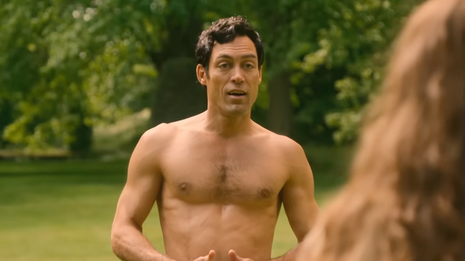 Rivals: Alex Hassell has no prosthetic in full-frontal tennis scene