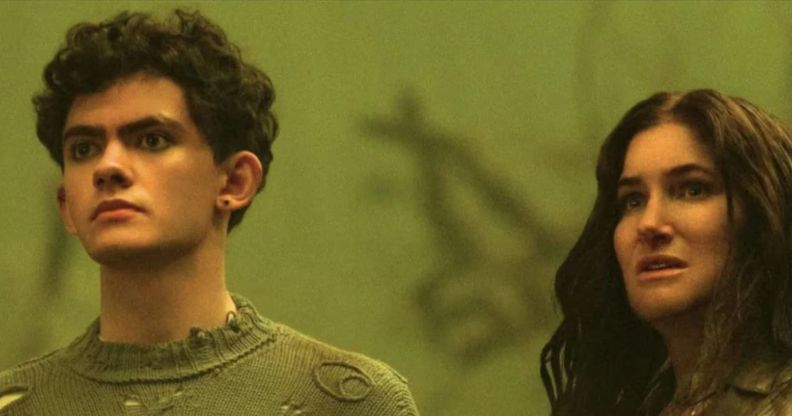 Joe Locke and Kathryn Hahn in a still from Agatha All Along