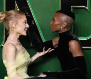 Ariana Grande and Cynthia Erivo attend the "Wicked: Part One" European Premiere at The Royal Festival Hall on November 18, 2024 in London, England.