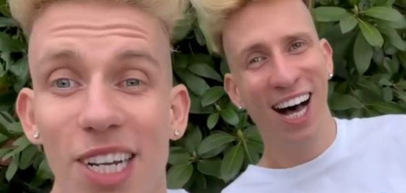 The Voros Twins during an Instagram post.