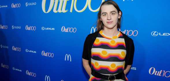 Zooey Zephyr at an Out100 red carpet event.