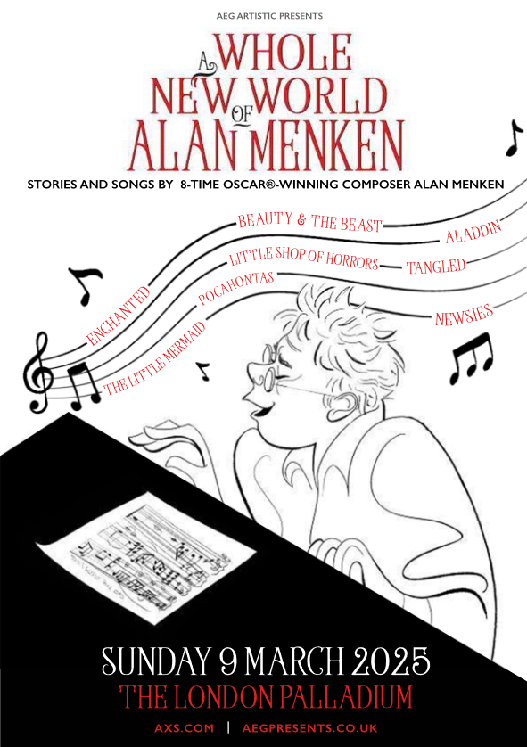 Alan Menken will perform songs from the likes of The Little Mermaid, Aladdin, Pocahontas and more.
