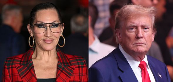 Michelle Visage (left) and Donald Trump (right)