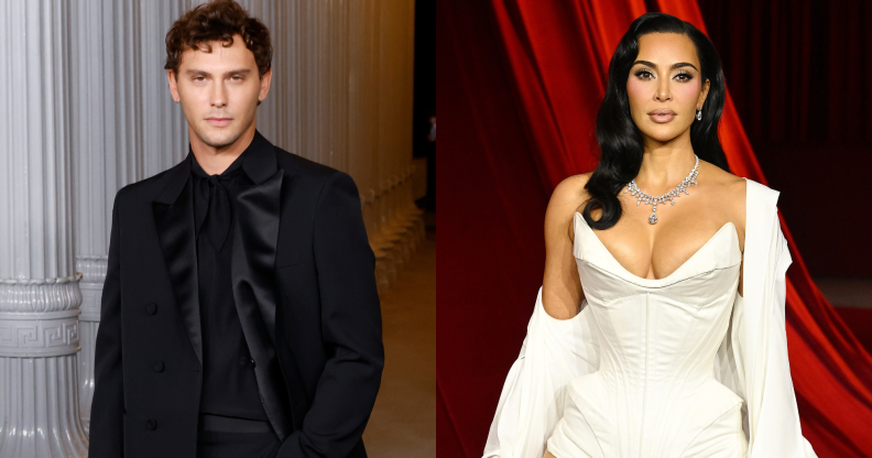 Split photo of Cooper Koch and Kim Kardashian.