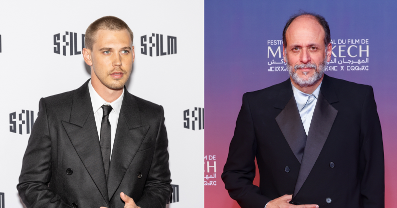 Split photo of Austin Butler and Luca Guadagnino.