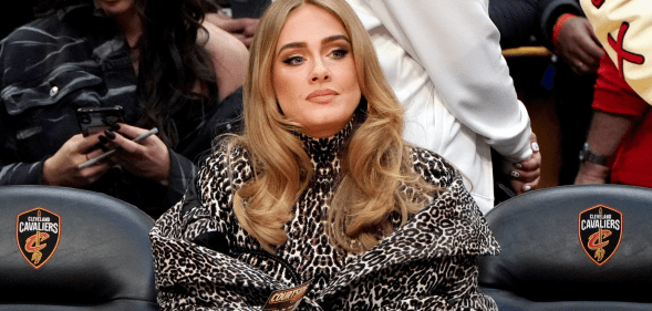 Adele during an NBA game in 2022.