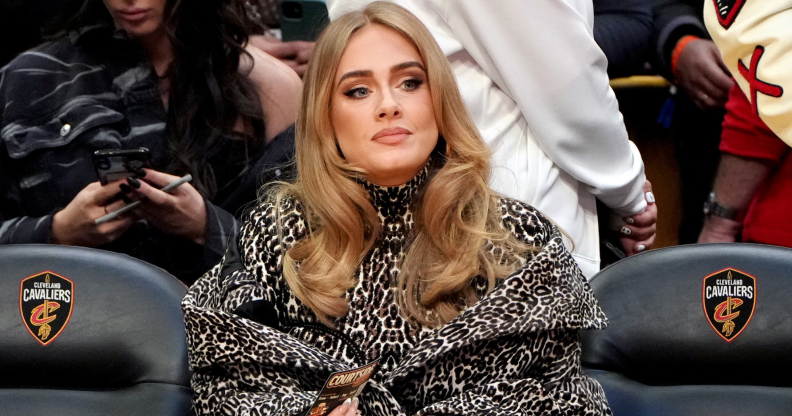 Adele during an NBA game in 2022.