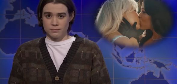 Jane Wickline on SNL and Sabrina Carpenter and Jenna Ortega in a little bubble on the top right