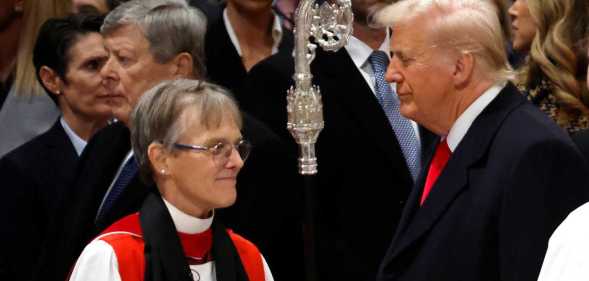 US president Donald Trump and Bishop Mariann Edgar Budde.