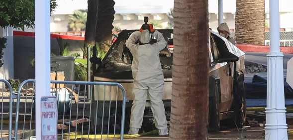 The destroyed Cybertruck in Las Vegas