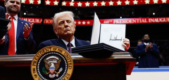 Donald Trump signed a slate of executive orders on his first day in office (Getty)