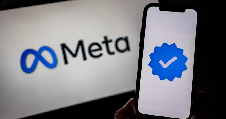 SANTA ROSA, PHILIPPINES - JANUARY 08: In this photo illustration, the Meta logo and its verified logo are seen on screens on January 08, 2025 in Santa Rosa, Philippines. Meta has announced the discontinuation of its fact-checking program, transitioning to a community-driven model that relies on users to add context to potentially misleading posts, a move aimed at promoting free expression. This significant policy shift has raised concerns among experts about the potential increase in misinformation and hate speech on Meta's platforms, including Facebook and Instagram, as the company prepares for a new political landscape under the upcoming Trump presidency. (Photo illustration by Ezra Acayan/Getty Images)