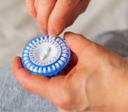 A capsule containing hormone replacement therapy (HRT) pills.
