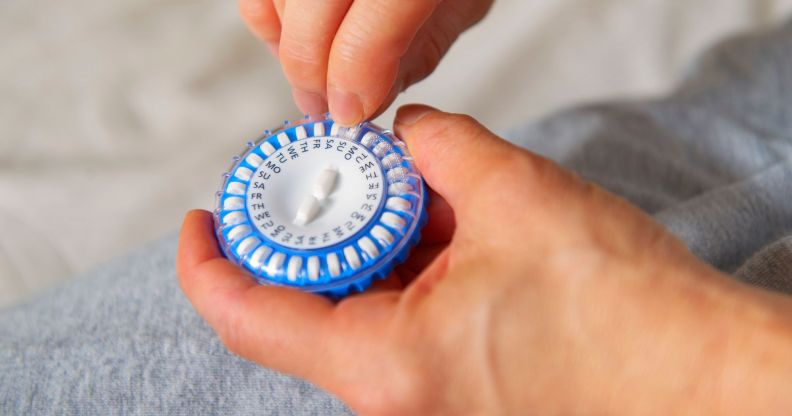 A capsule containing hormone replacement therapy (HRT) pills.