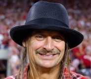 Kid Rock smiles on the sideline of the game between the Georgia Bulldogs and Alabama Crimson Tide at Bryant-Denny Stadium on September 28, 2024 in Tuscaloosa, Alabama. (