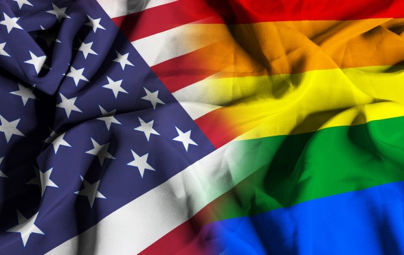 Flags of the United States of America and of the LGBT Movement