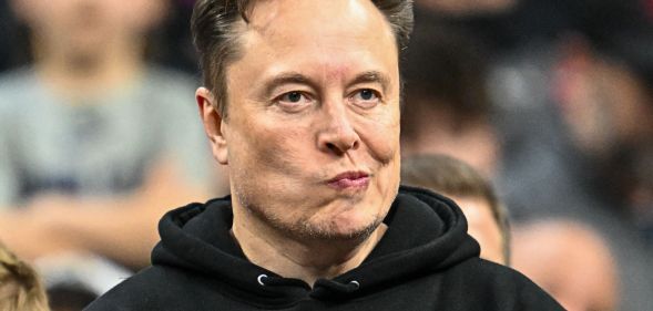 Elon Musk, pictured pursing his lips.