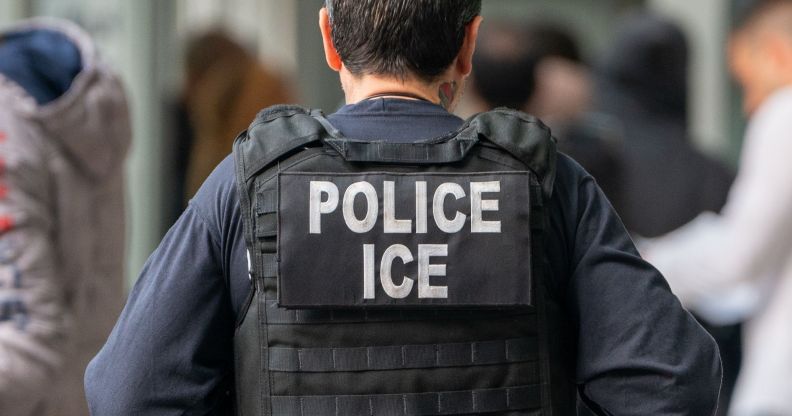 The back of an ICE officer.