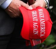 Stock image of a red MAGA hat