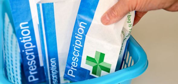 A box of prescription packets.