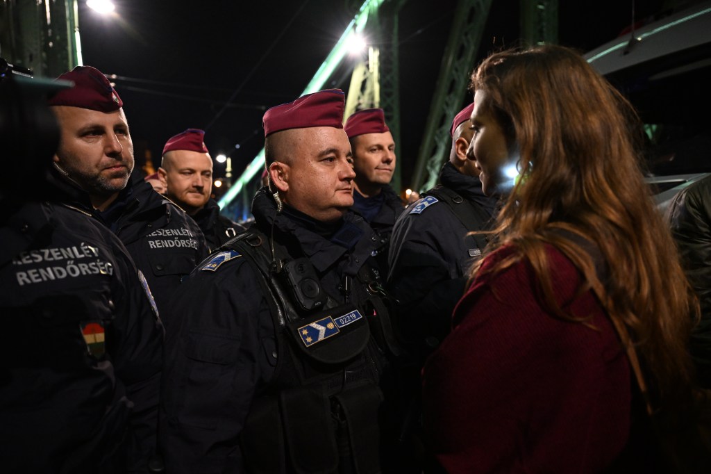 Protestors occupy multiple bridges in central Budapest, Hungary, after the National Assembly passes a law banning the Budapest Pride March