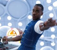 Ncuti Gatwa in the TARDIS in Doctor Who.
