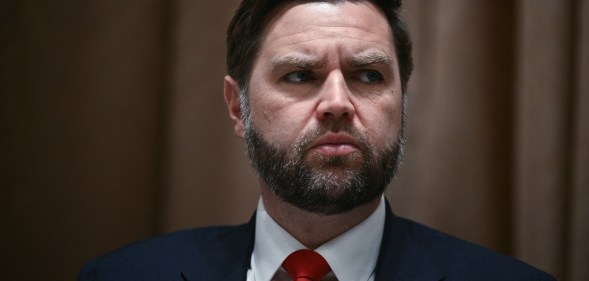 JD Vance pictured attending a recent meeting at the White House