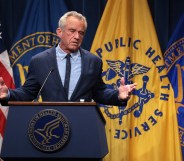 WASHINGTON, DC - APRIL 16: U.S. Secretary of Health and Human Services Robert F. Kennedy Jr. speaks during a news conference at the Department of Health and Human Services on April 16, 2025 in Washington, DC. Secretary Kennedy held a news conference to discuss the recent surge of autism cases. (Photo by Alex Wong/Getty Images)