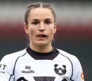 LEICESTER, ENGLAND - NOVEMBER 09: Jasmine Joyce-Butchers of Bristol Bears pictured during the Allianz Premiership Women's Rugby match between Leicester Tigers and Bristol Bears at Mattioli Woods Welford Road Stadium on November 09, 2024 in Leicester, England. (Photo by Matthew Lewis/Getty Images)