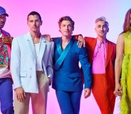Jeremiah Brent (centre) with the rest of the Queer Eye Fab Five.