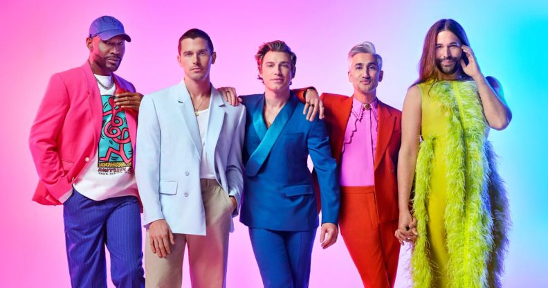Jeremiah Brent (centre) with the rest of the Queer Eye Fab Five.