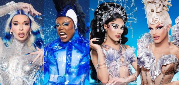 The promotional Drag Race cast photos for Lexi Love, Onya Nurve, Jewels Sparkles, or Sam Star