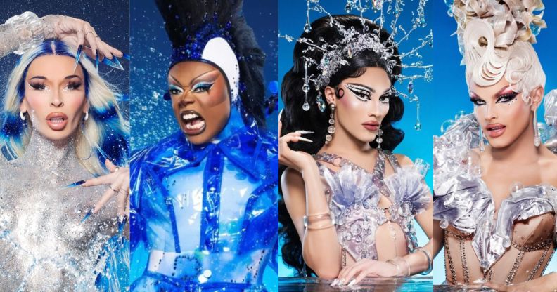 The promotional Drag Race cast photos for Lexi Love, Onya Nurve, Jewels Sparkles, or Sam Star