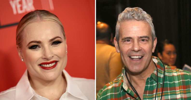 Meghan McCain Andy Cohen images side by side
