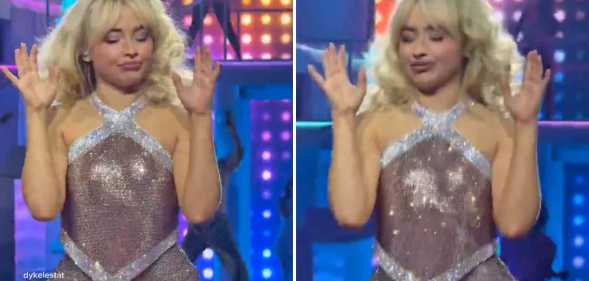 Sabrina Carpenter simulates a lesbian sex position during 'Juno'