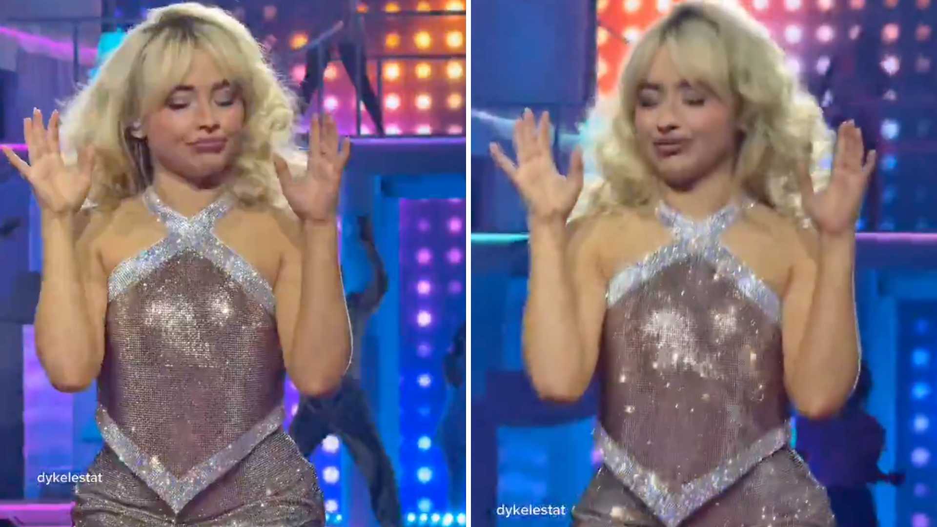 Sabrina Carpenter simulates lesbian sex position during 'Juno'