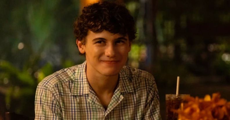 Sam Nivola as Lochlan Ratfliff in a still from The White Lotus.