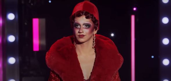 Suzie Toot on the drag race main stage in season 17.