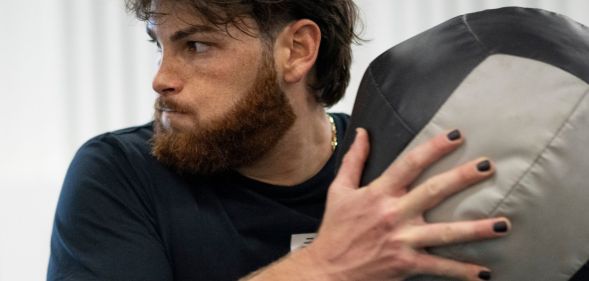 Triston Casas during a training session.