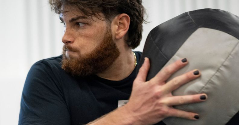 Triston Casas during a training session.