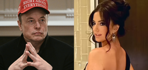 Split photo of Elon Musk and Ashley St. Clair