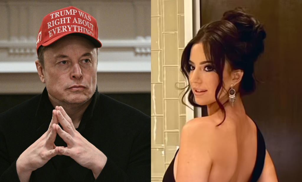 Split photo of Elon Musk and Ashley St. Clair