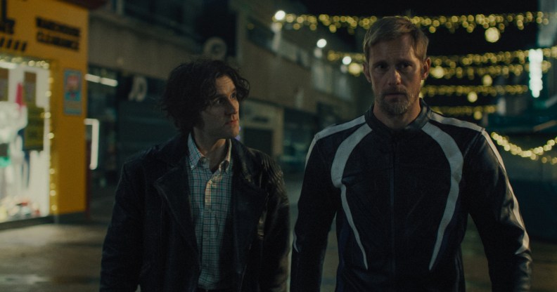 Harry Melling and Alexander Skarsgård in Pillion